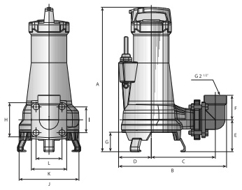 Погружные одноступенчатые дренажно-фекальные насосы Drainex 601