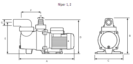 Одноступенчатые насосы с префильтром Niper 1 350M