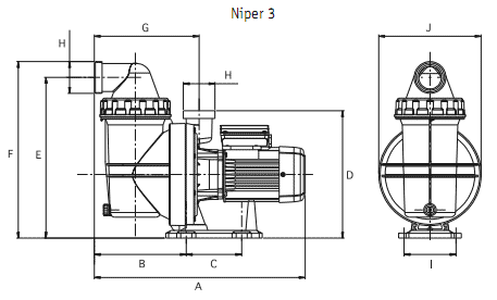Одноступенчатые насосы с префильтром Niper 3 650M