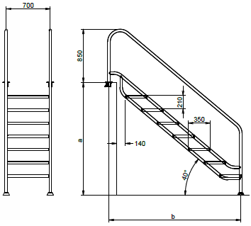 Лестница Flexinox easy access land
