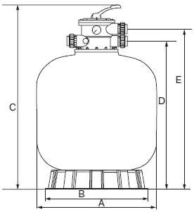 Фильтр д.350мм (верх. подсоед. 40мм) Emaux V350 (Opus)