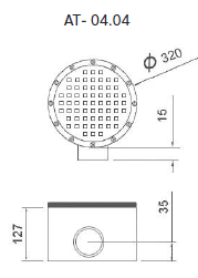 Круглые донные сливы из нержавеющей стали с патрубком Арт.: AT-04.04