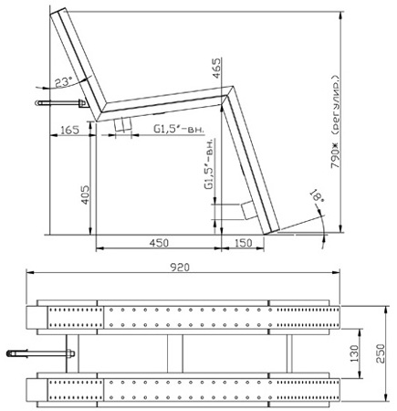 Кресло аэромассажное плитка 140 м3/час 1 1/2" внутр. модель ЛА.01.0 нержавеющая сталь AISI-304