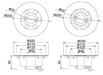 Светильники светодиодные для ПЕШЕХОДНЫХ фонтанов IP68 / 170AquaGMK- 9*1W