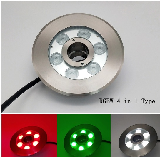 Светильники светодиодные для ПЕШЕХОДНЫХ фонтанов IP68 / 220AquaGMKH 6W / 9W