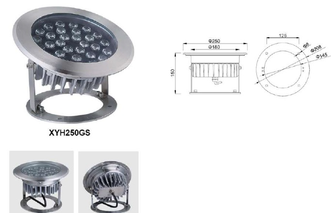 Светильники светодиодные подводные IP68/ установка НА КРОНШТЕЙНЕ Aqua 215G-30W