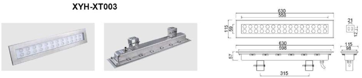 Подводные линейные встраиваемый светильники XYHXT-008-48W для фонтанов DMX