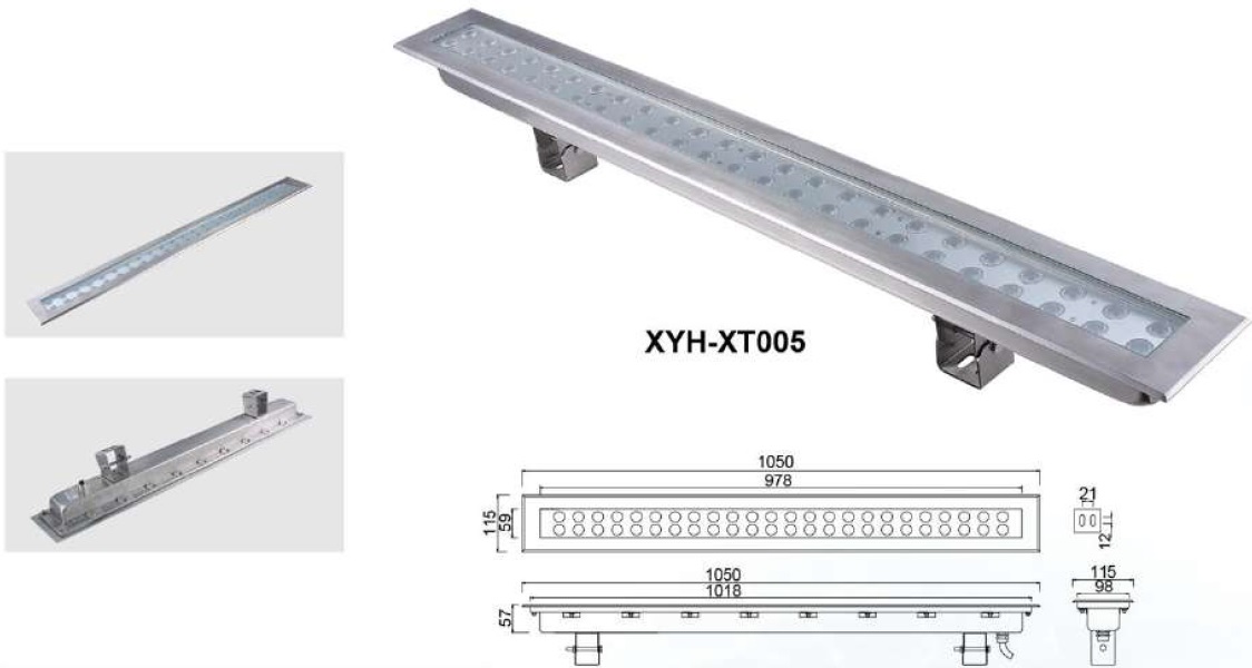 Подводные линейные встраиваемый светильники XYHXT-010-96W для фонтанов DMX