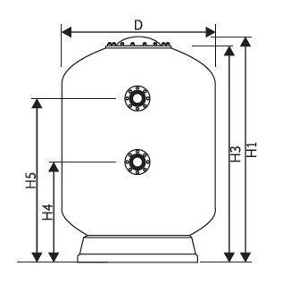 Фильтр TURBIDRON 2000 мм, вых. 160 мм (под фланец), 157 м3/ч (высота засыпки - 1,0 м) 021721