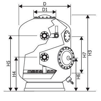 Песочный фильтр Turbidron Norm Plus, Ø 1400 мм, 46 - 61.5 м³/ч фильтрующего слоя 1,2 м 021516